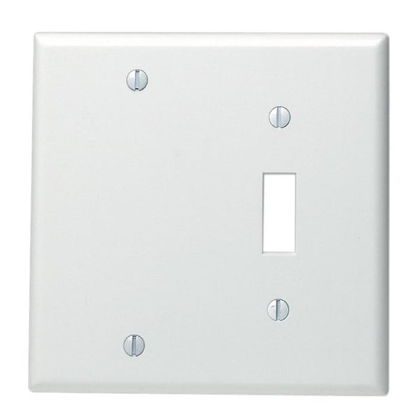 Leviton Leviton White 2 gang Thermoset Plastic Blank/Toggle Wall Plate 1 pk 88006-000 - main